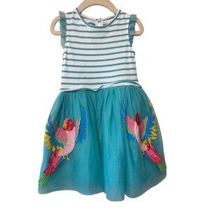 MINI BODEN Parrot Applique Dress Girls 2-3 2T 3T Macaw Birds Tulle Tutu Skirt